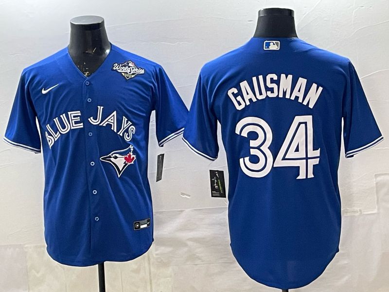 Men 2025 Toronto Blue Jays #34 Gausman blue Game Nike MLB Jersey style 03->->